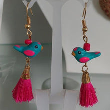 Load image into Gallery viewer, Bird Tassel Earrings