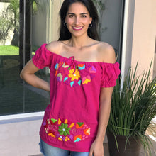 Load image into Gallery viewer, Embroidered Shoulder Top Pink