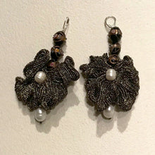 Load image into Gallery viewer, Silk and Silver Thread Earrings