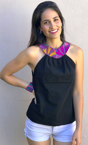Embroidered Chocker Top
