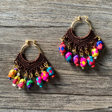 Load image into Gallery viewer, Macrame Earrings with Palm Spheres