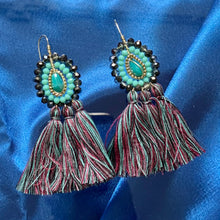 Load image into Gallery viewer, Stones and Tassel Earrings
