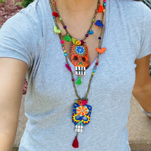 Load image into Gallery viewer, Wooden Skull Necklace - back in stock